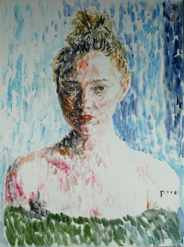 oil on paper - olio su carta di Piro